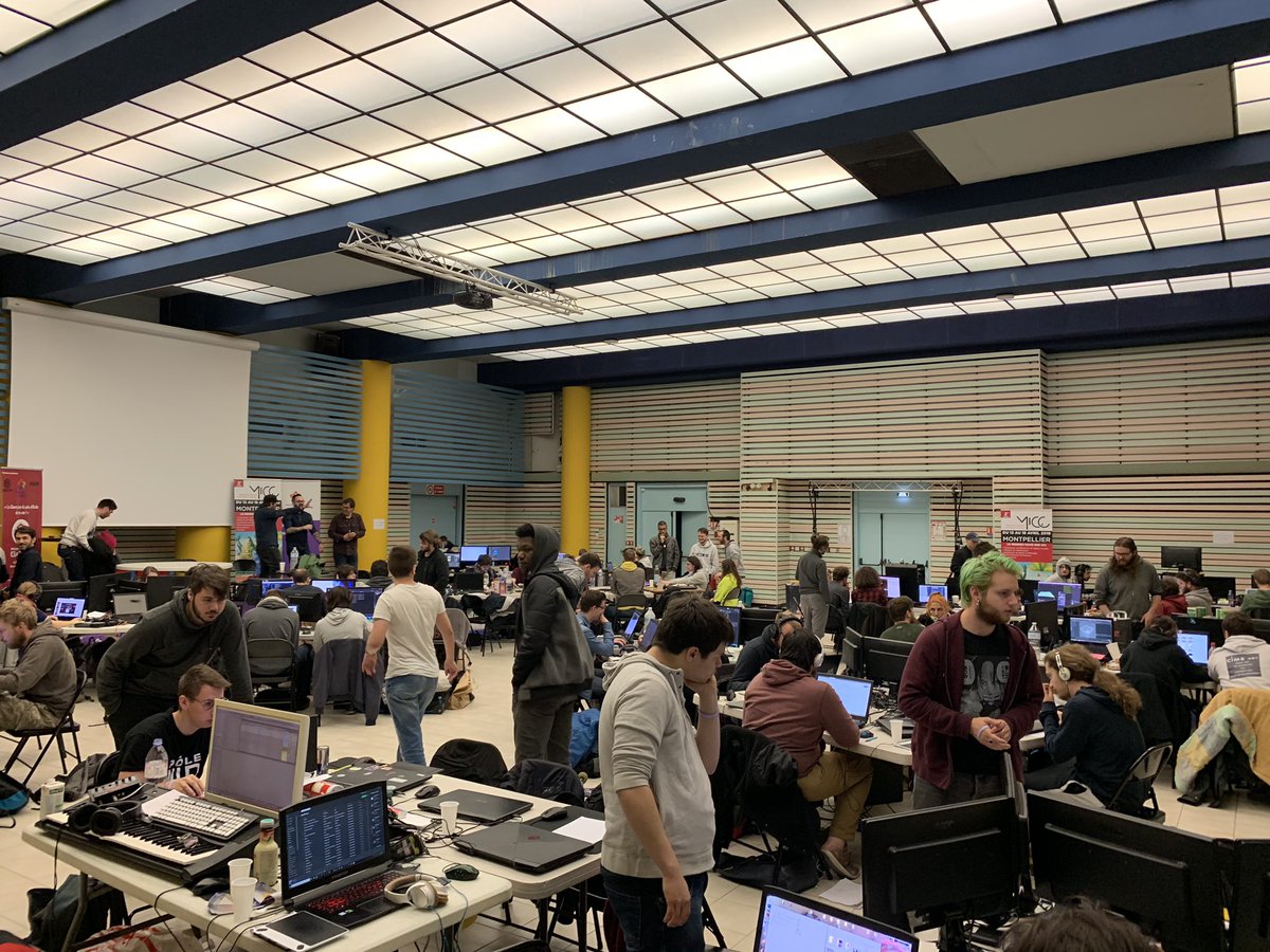 LaurentMichaud's tweet image. Day 3 @gachajam Dernières heures de compilation avant la projection des jeux 16:30 au Centre Rabelais. @IDATEDigiWorld @Entreprendre_MT @chantal_marion @ubisoft @ETPAToulouse @LuckyHammers @EpitechMontpel @eartsup @PushStartGame
