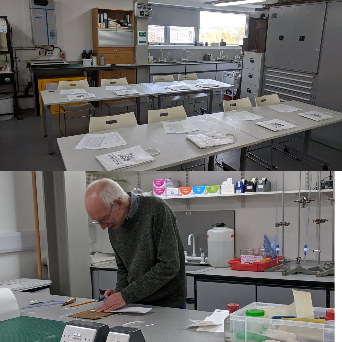 ConsDiaries's tweet image. Getting ready to welcome the students. Here is David Dorning, conservation scientist from @westdeancollege David will be delivering the lab sessions and lectures throughout the week. @ARAConsTraining #labprep #chemistryforconservators