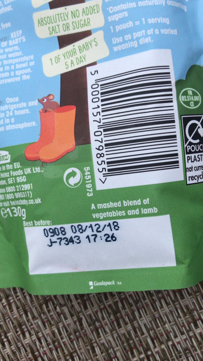 chart821's tweet image. Just got back from @Morrisons Ross on wye to find the baby food I bought is 4 months out of date 😡 surely this is something that should be checked regularly! Disgusted 😡