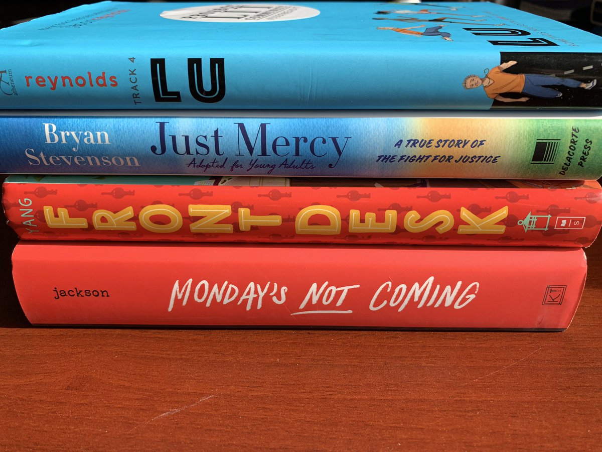 ProjectLITComm's tweet photo. And just like that, we’ve got four 2019-20 #ProjectLITBookClub picks! 

@WriteinBK @kellyyanghk @JasonReynolds83 @eji_org https://t.co/bvvtZKtfmu