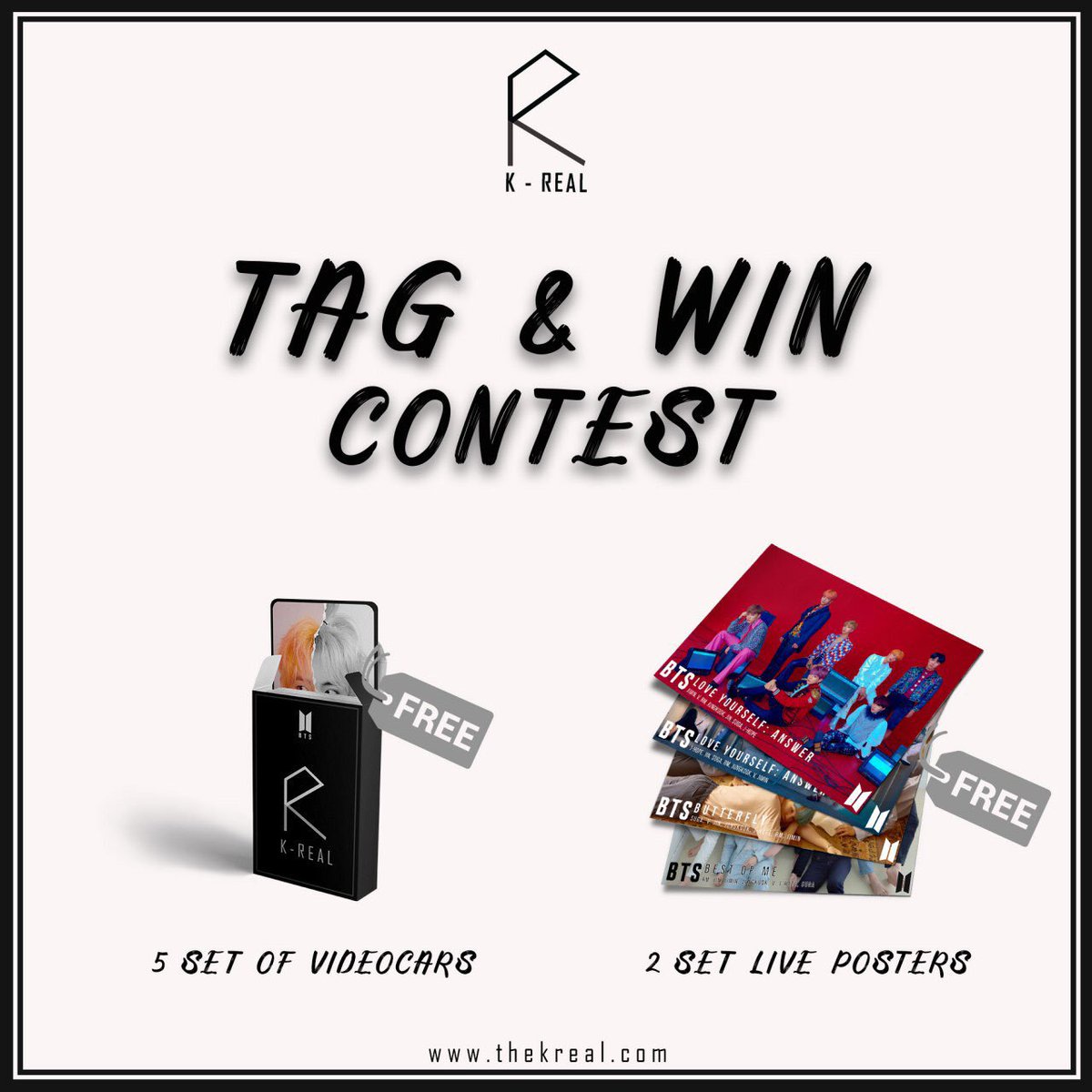 KRealistic_'s tweet photo. Hello Everyone! 
We have a good news for all Armys out there. We are doing a giveaway just for you guys! All you need to do is RT this tweet and mention your 3 friends.
This contest ends on 20 April 2019. What are you guys waiting for? RT and mention ur friends now!! #BTS https://t.co/B3eOXPGb3h