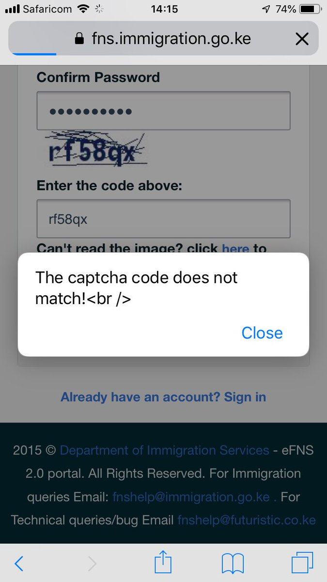 SamiullahNKhan's tweet photo. @eFNShelp Kindly note: the captcha challenge-response is faulty. Screenshot attached. Please advise. https://t.co/Zu92lCYRPe