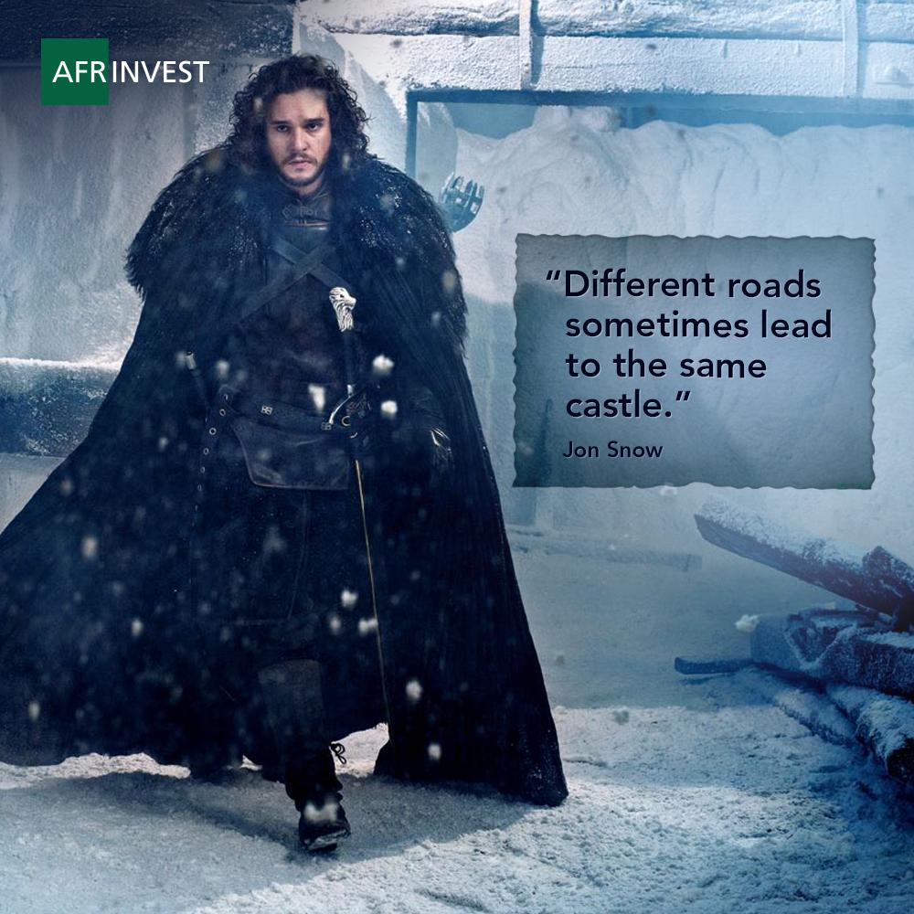Afrinvest's tweet image. Listen, learn and adapt. The shortest path to victory may not always be where you think. 

#MondayMotivation #MondayThoughts #LessonsfromGOT