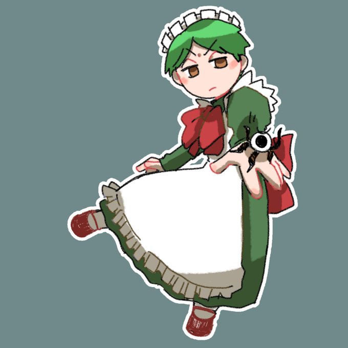 土方さんの宝具アップしたい気持ちもあるけど、もうメイドさぎょーくん描きたいだけだこれ 