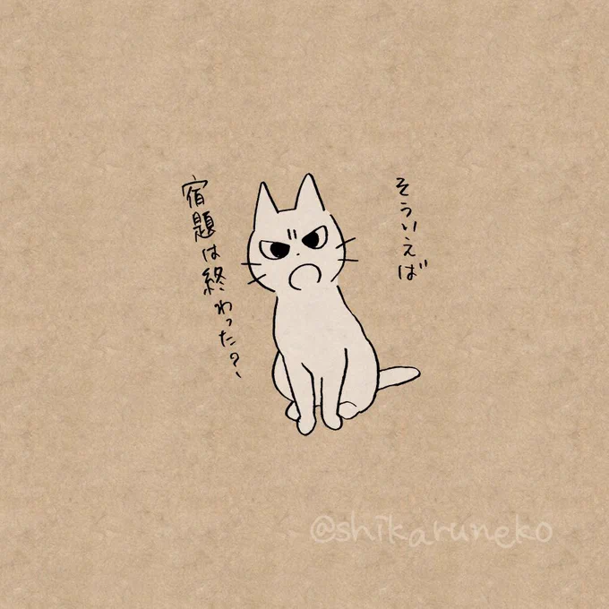 宿題を後回しにする人を叱ってくれる猫 