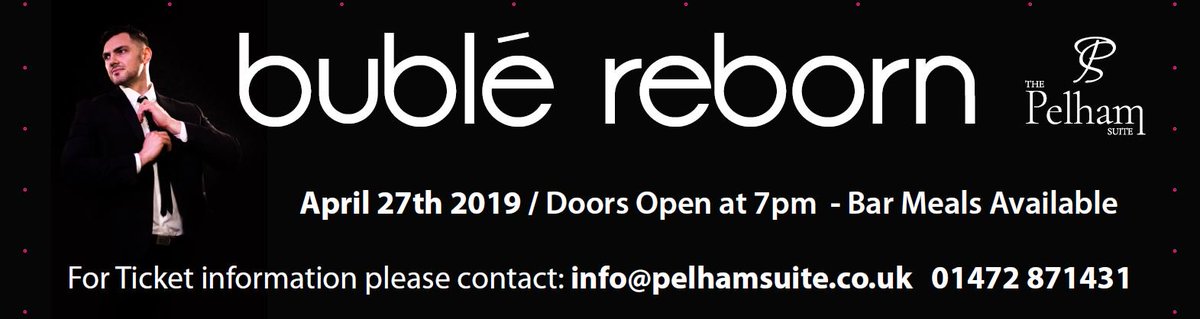 PelhamSuite's tweet photo. Less than two weeks until our Michael Buble tribute night!

Saturday 27th April

Tickets £5 per person

Basket meals available on the evening https://t.co/2sbCSeNdMB