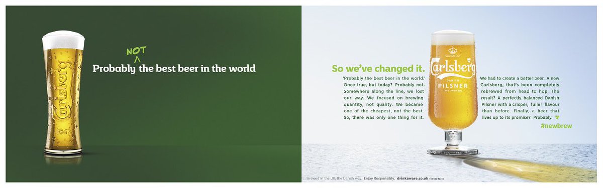 _SamPearce's tweet photo. “my pint of carlsberg tastes like naan bread”

KFC-esque promotion from @CarlsbergUK with a “better beer” set to follow. https://t.co/lshTaCtkHA