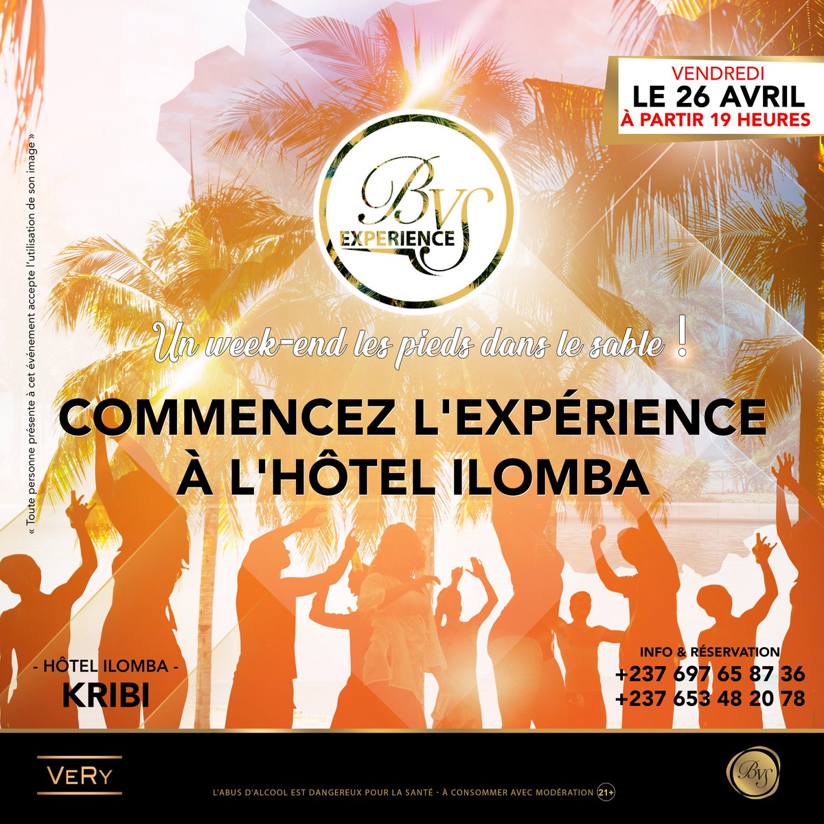 BVSGroupe's tweet photo. JJ-11
La famille BVS vous accueille dans son univers festif les 26 et 27 Avril à Kribi pour vivre une expérience exceptionnelle !!!
INFO&RÉSERVATION: 697 65 87 36 / 653 48 20 78
#BVSExperience #BVSCmr #Kribi #Cameroun #Cameroon #Avril2019 https://t.co/BgvPnBCX6P