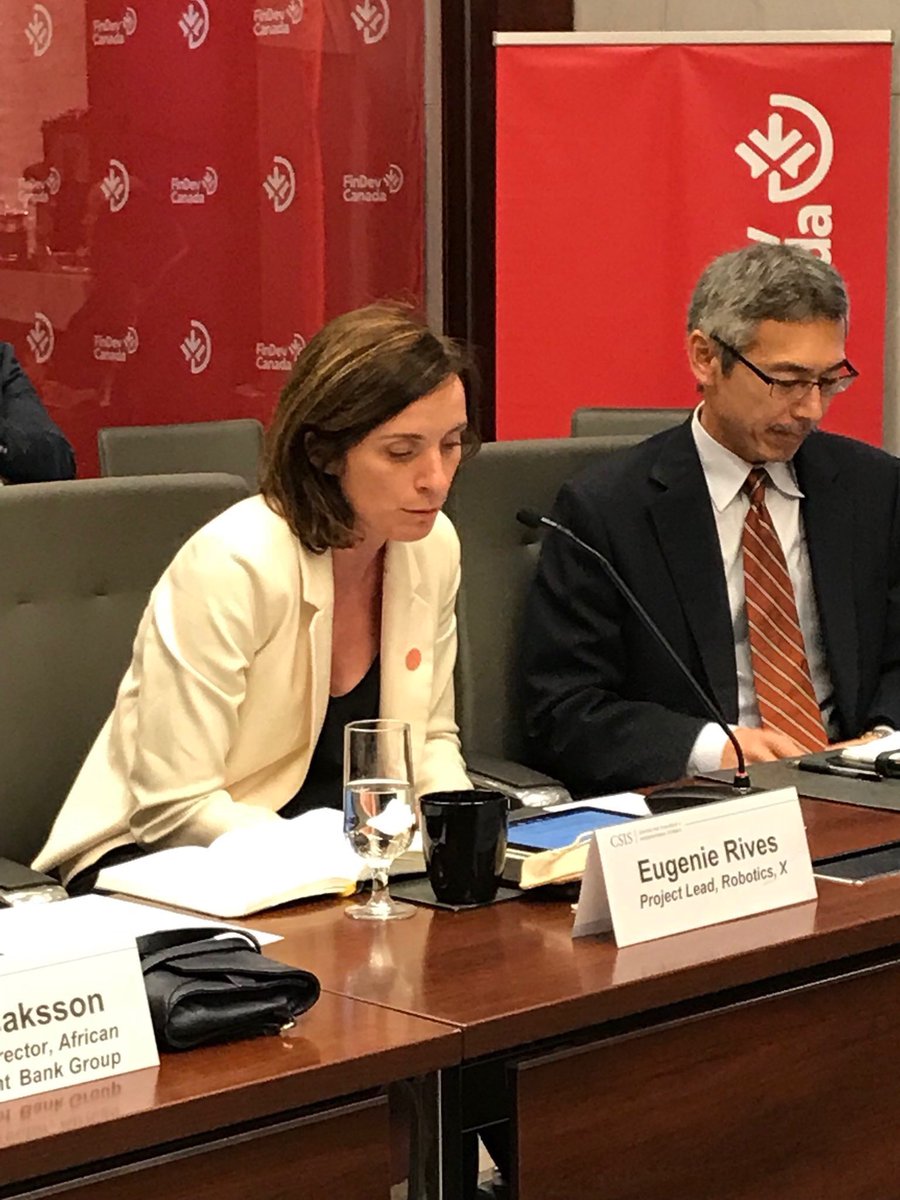 paullamontagne's tweet image. #DevMeetsTech Roundtable @CSIS provided fascinating insights into how disruptive tech can accelerate #SDGs. Co-hosts @FinDev_Canada & @Swedfund wish to thank all participants. #SPRINGMEETINGS2019 #AI #Data #Blockchain #Robotics #FinTech