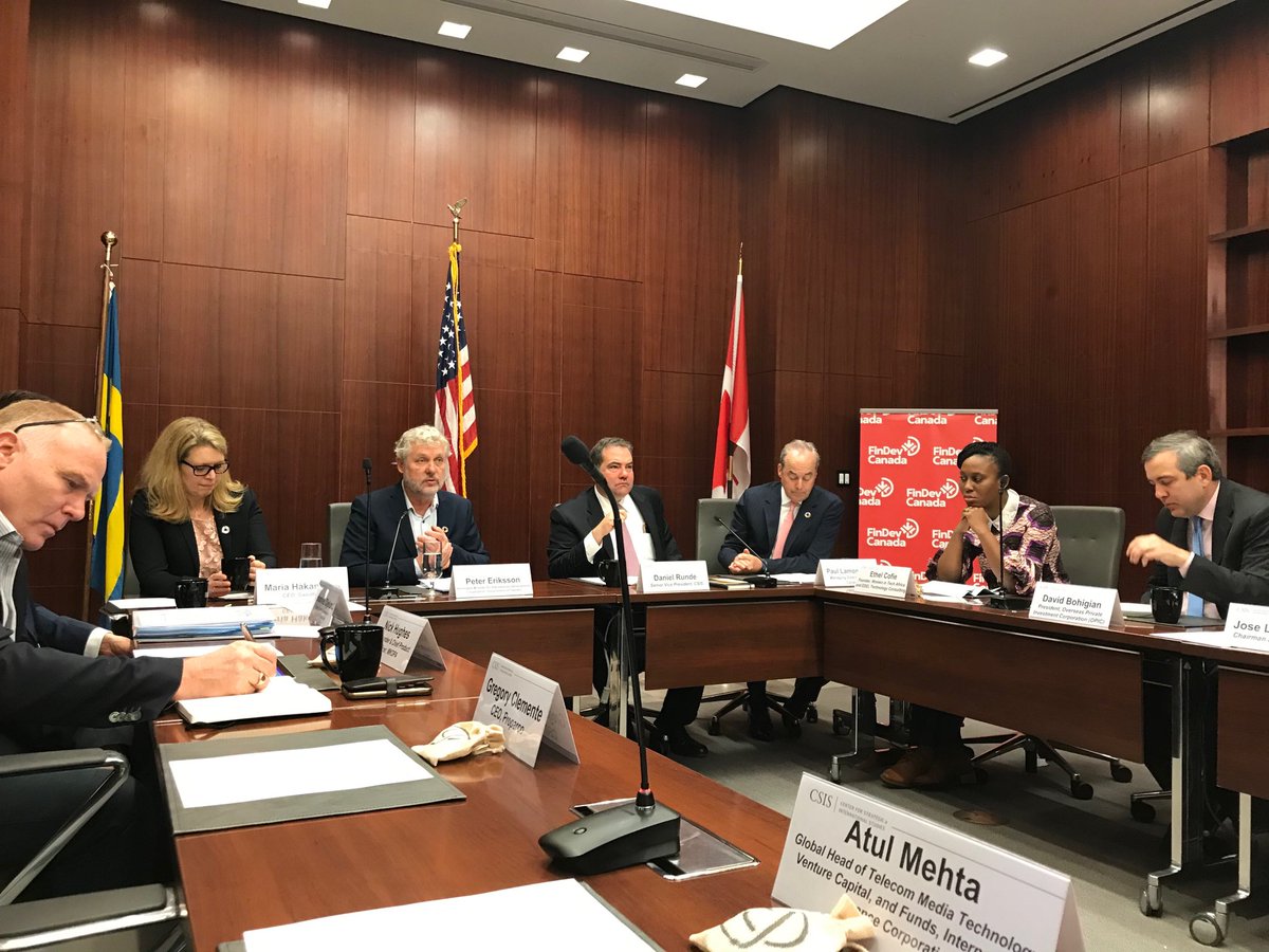 paullamontagne's tweet image. #DevMeetsTech Roundtable @CSIS provided fascinating insights into how disruptive tech can accelerate #SDGs. Co-hosts @FinDev_Canada & @Swedfund wish to thank all participants. #SPRINGMEETINGS2019 #AI #Data #Blockchain #Robotics #FinTech