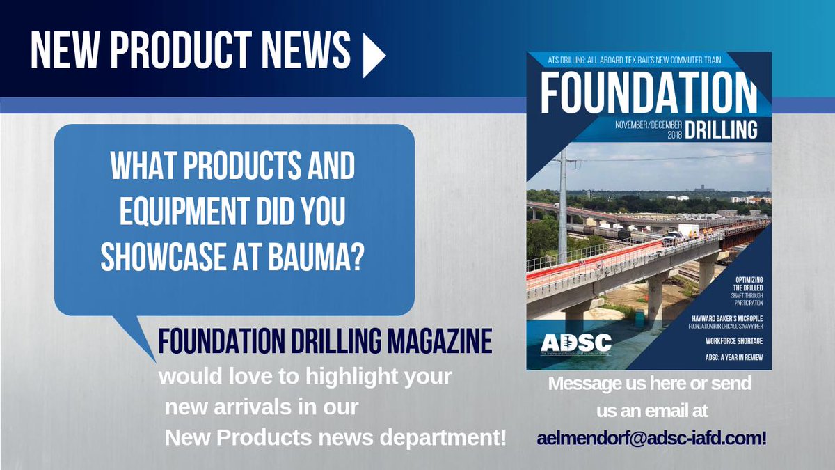 ADSC_IAFD's tweet image. #ADSCIAFD #FoundationDrillingMagazine #Bauma