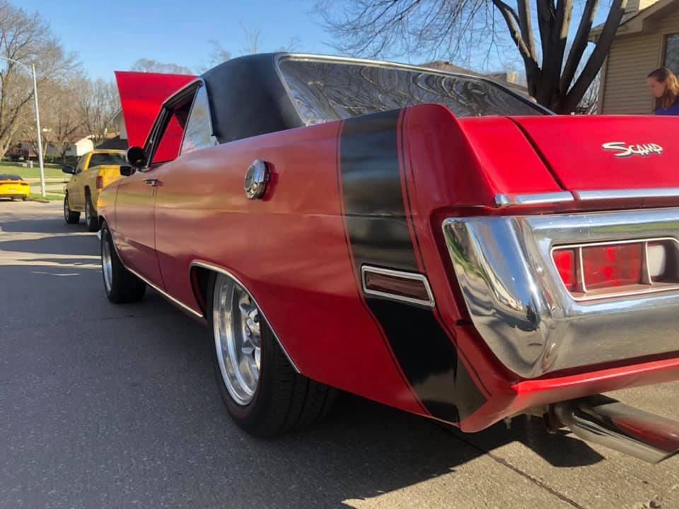 PONDimonium's tweet photo. Happy #moparmonday
#mopar #plymouth #valiant #scamp #abodymopar #1971 #notadart #lunati #keithblackinc #molodon #TTIheaders #lokar #holley #edelbrock https://t.co/KvbGcuAYZm