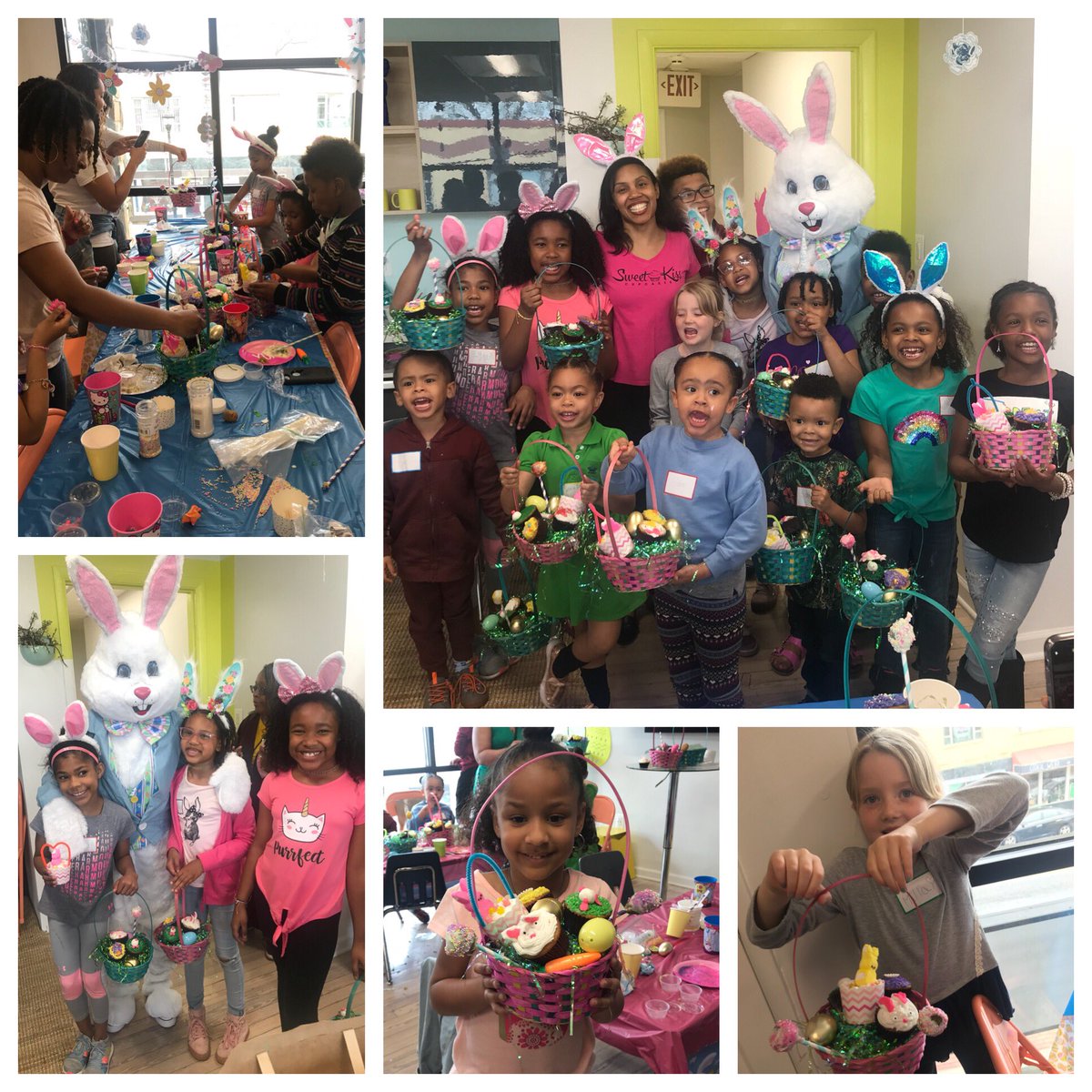 SweetKissCC's tweet photo. I had a great time at @creativesaintsloft teaching kids how to make the perfect Easter cupcake basket! After all of the cupcake decorating fun was over, the Easter bunny hopped by! #sweetkisscupcakes #cupcakes #easter #eastercupcakes #kids #kidsevents #kidsclasses #kidscupcakes https://t.co/kgVQ3zvgRz