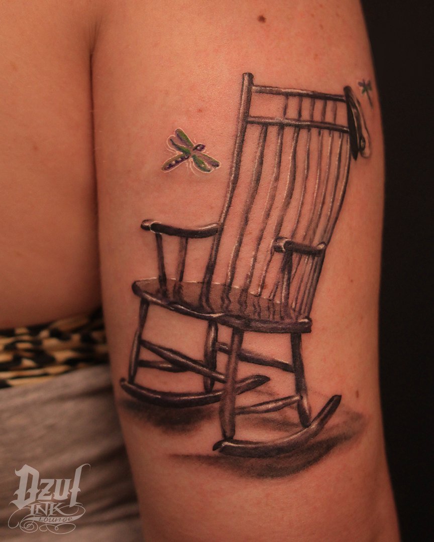 Discover 69+ rocking chair tattoo best in.cdgdbentre