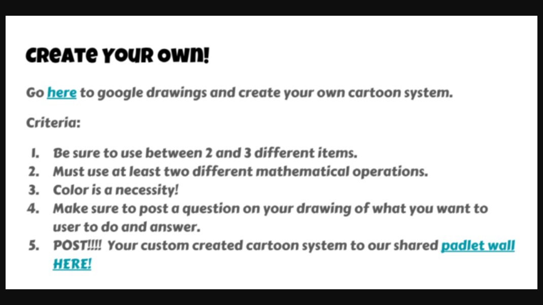 NTSD1to1tech's tweet image. NHS Ss in Mr. Iachetta's Math classes made #GoogleHyperdoc Cartoon Systems with #GoogleDrawings &amp;amp; uploaded to @padlet  for all to see &amp;amp; try. @NeptuneSchools @TamiCrader @mgristina @DrSAMillaway @DataGuy2002 @lovelandtech  @FordMachado @jl_demaio @valderitajr #GoogleMath