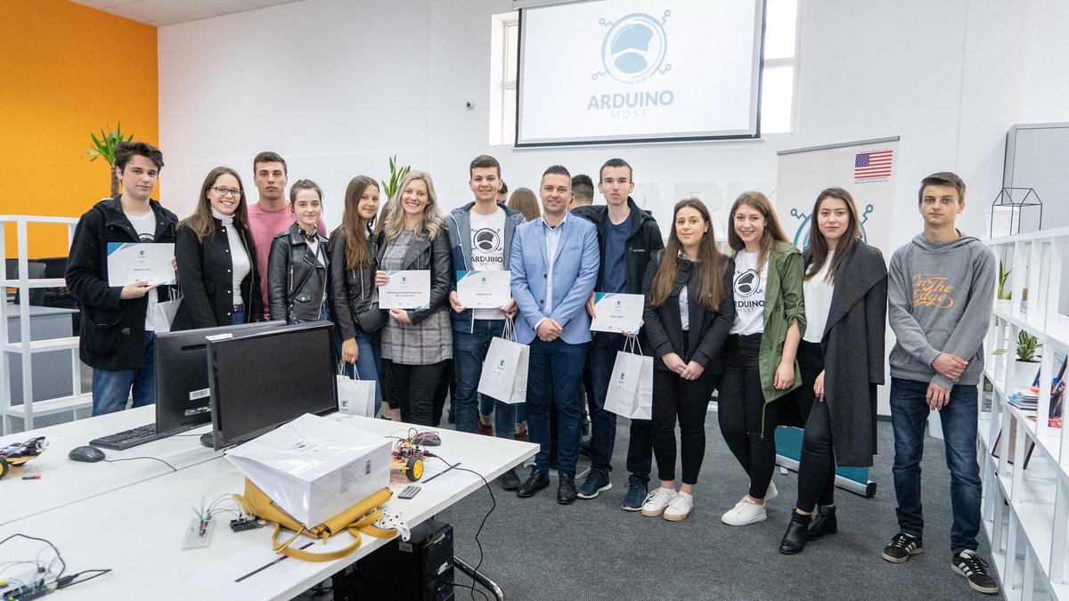 SPARKmostar's tweet photo. #Mostar high school students exhibited their robots at SPARK and showed what they learned through the Arduino most project.

Read more: https://t.co/YmvbYxQSru

#ArduinoMost #SPARKschool #SPARKevent https://t.co/QamckCRa7I