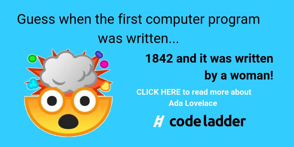 codeladder's tweet photo. Guess when the first computer program was written?? #computerprogramming  #stemkids #girlswhocode #codinglife https://t.co/u97eUvZx5z https://t.co/3TkuY5FEjB