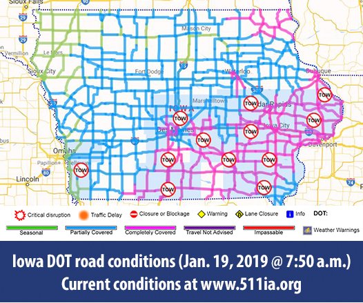 Iowa Road Conditions Color Map - Wisconsin State Parks Map