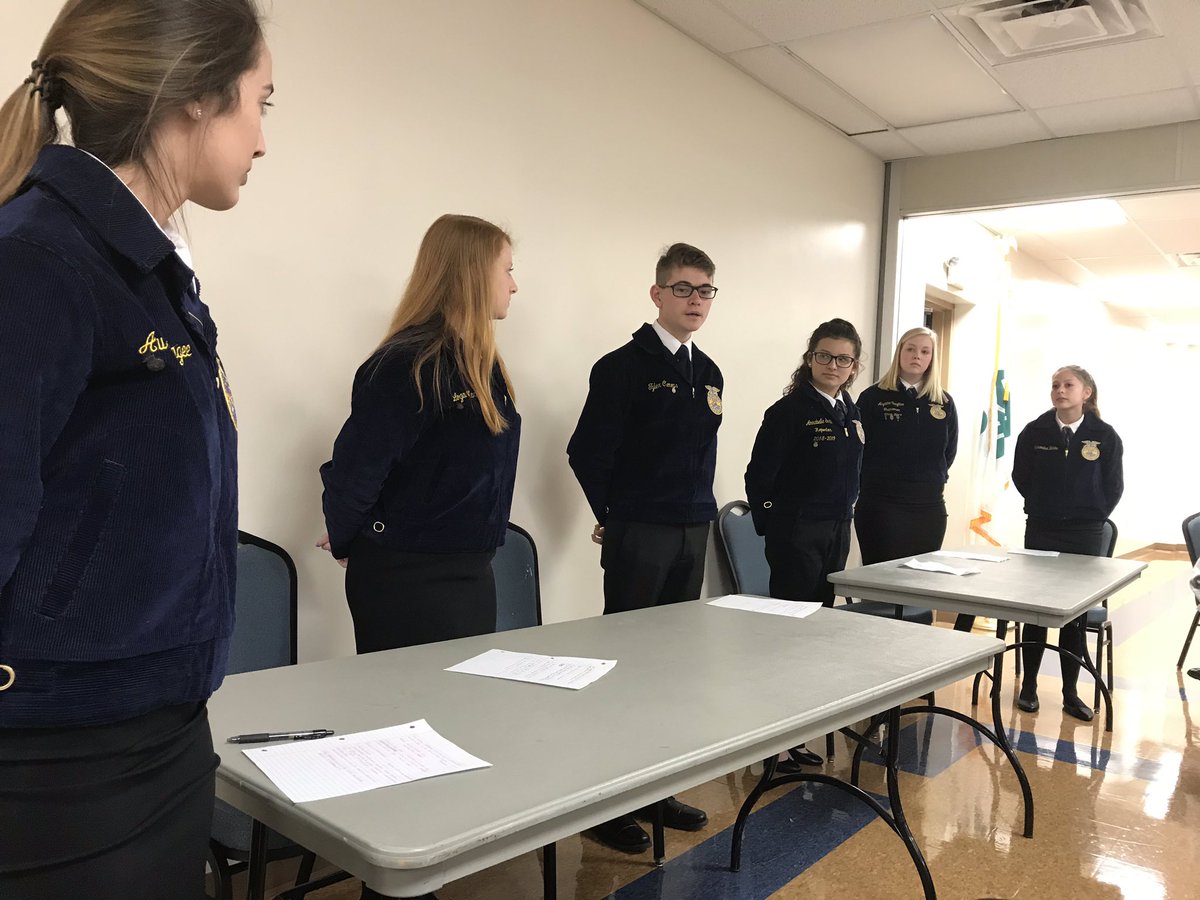 GCHS FFA demonstrating parliamentary procedures at the April Chamber of Commerce breakfast.  Great job guys!