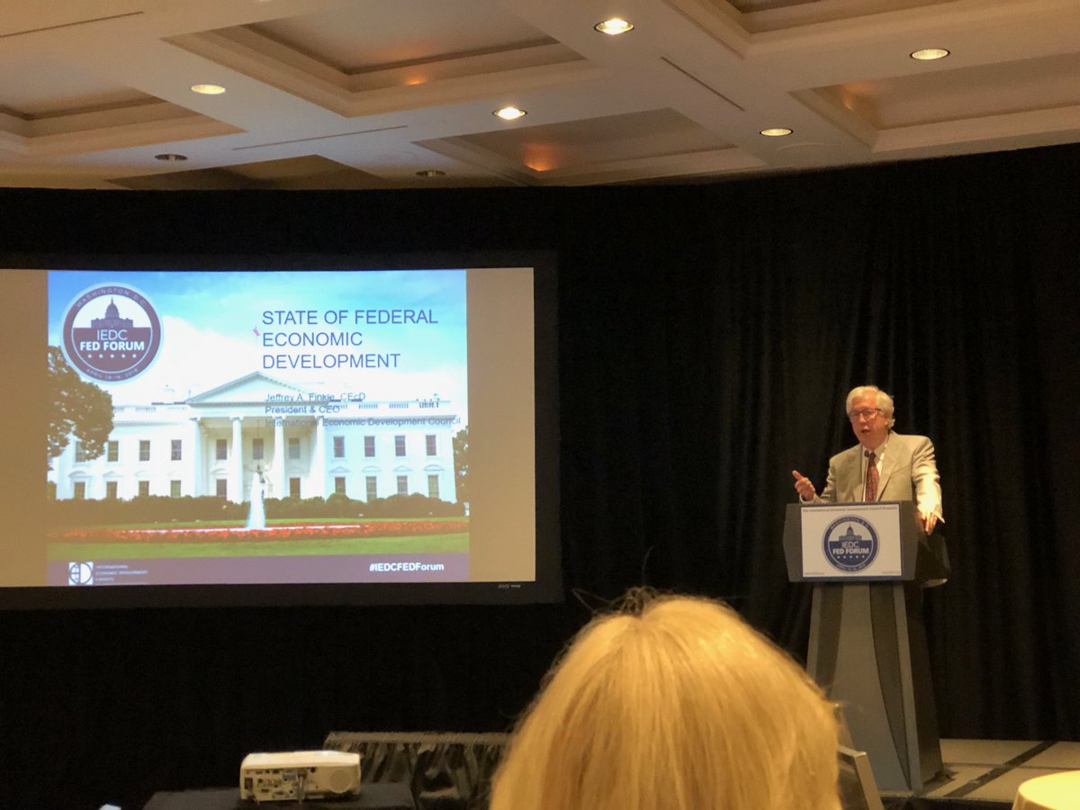 KennyMcDon's tweet photo. #IEDCFEDForum @IEDCtweets Jeff Finkle giving the state of the federal economic development. Appreciate IEDC’s work to help our profession understand the myriad of federal issues. https://t.co/PfBQdDW7tf