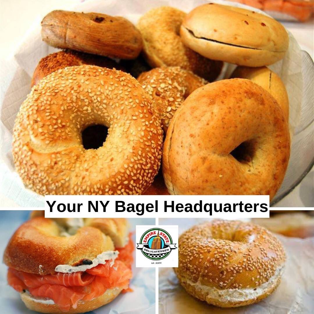 empirestatedeli's tweet photo. Make your Monday morning GREAT with an authentic NY-style bagel (shipped directly from New York!). Have it with cream cheese, lox, butter, jelly or top it with egg + your favorite breakfast meat. Add ☕️ and you are good to go. #nolaeats #breakfastinnola #empirestatedeli #nolacbd https://t.co/crl4uJMdc8