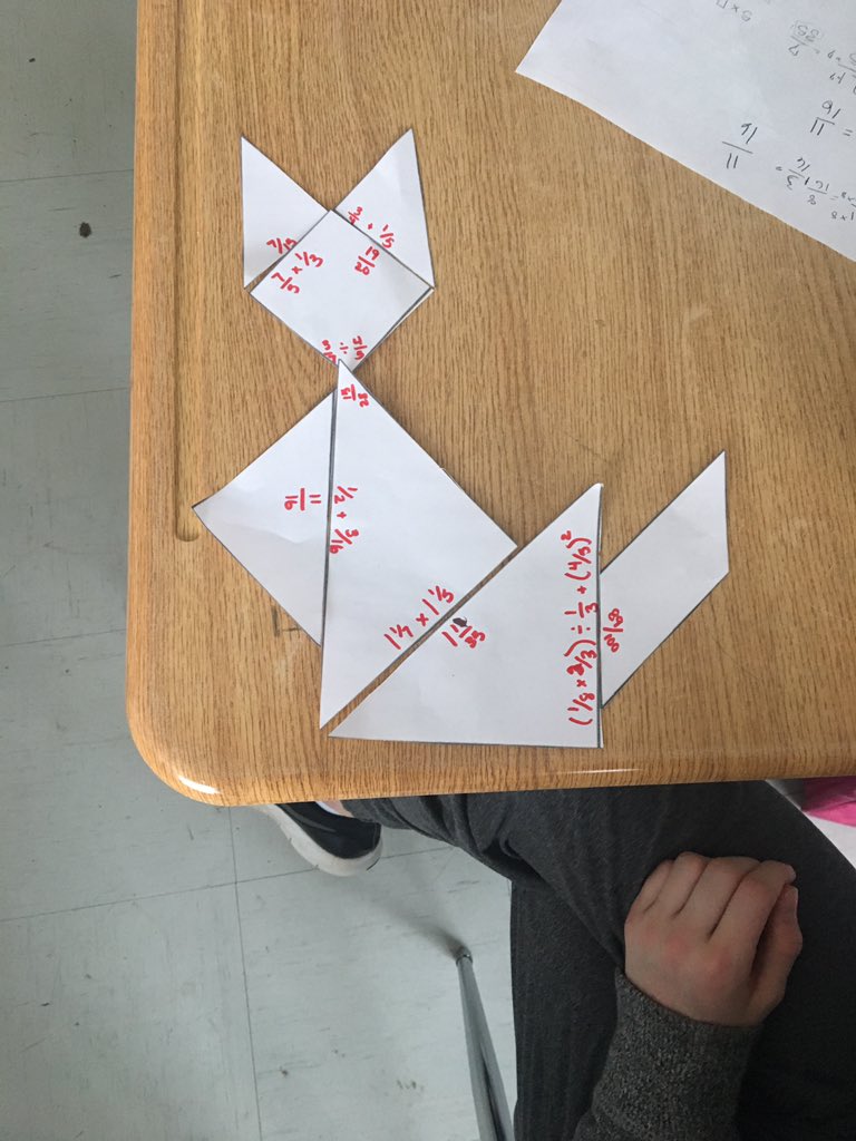 MlleFelice's tweet photo. Les fractions + les Tangrams= Fun Math Class! #mathactivities #iteach7 #iteach8 https://t.co/4qvToi7h9r