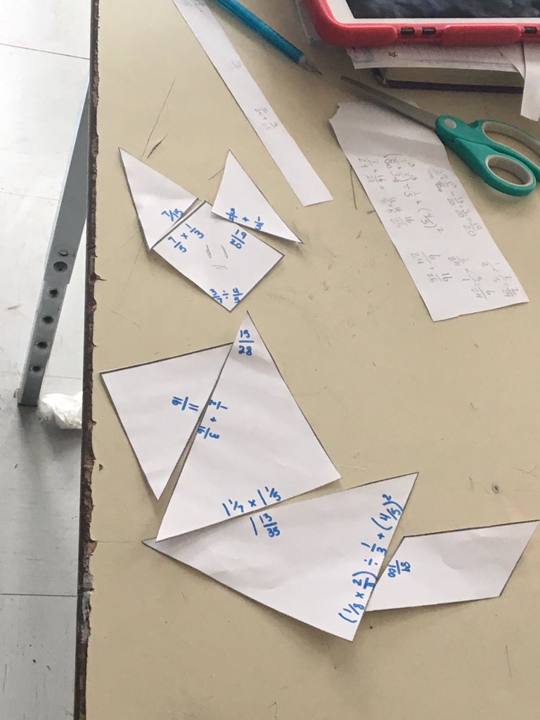 MlleFelice's tweet photo. Les fractions + les Tangrams= Fun Math Class! #mathactivities #iteach7 #iteach8 https://t.co/4qvToi7h9r