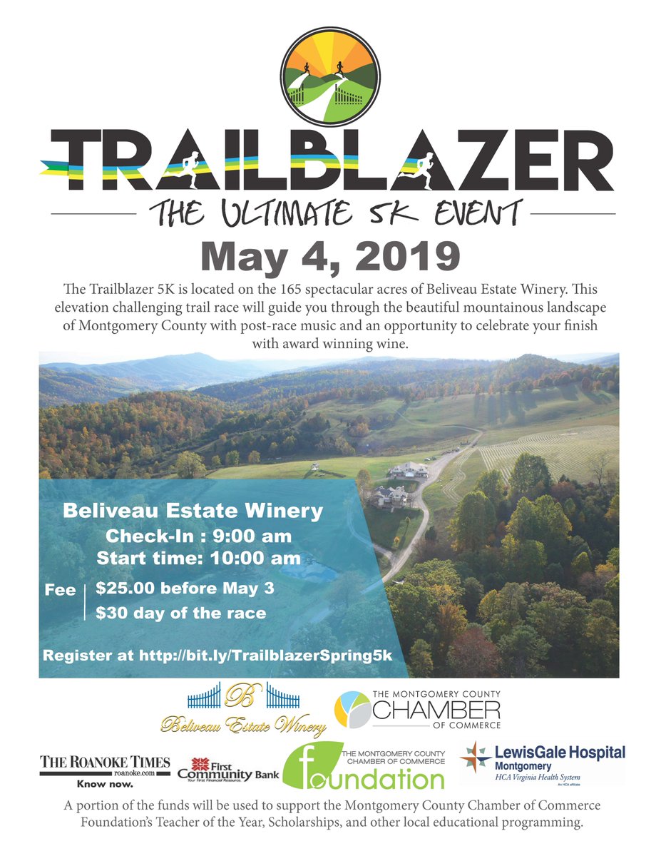 MontgChamber's tweet photo. Need some #mondaymotivation to get things going? Think about running in our Trailblazer 5k on May 4. This elevation-challenging run will get you moving for sure! #mccc #mccctrailblazer5k Reserve your spot here: https://t.co/eJJv2Xoln3 https://t.co/4PTHz2esu6