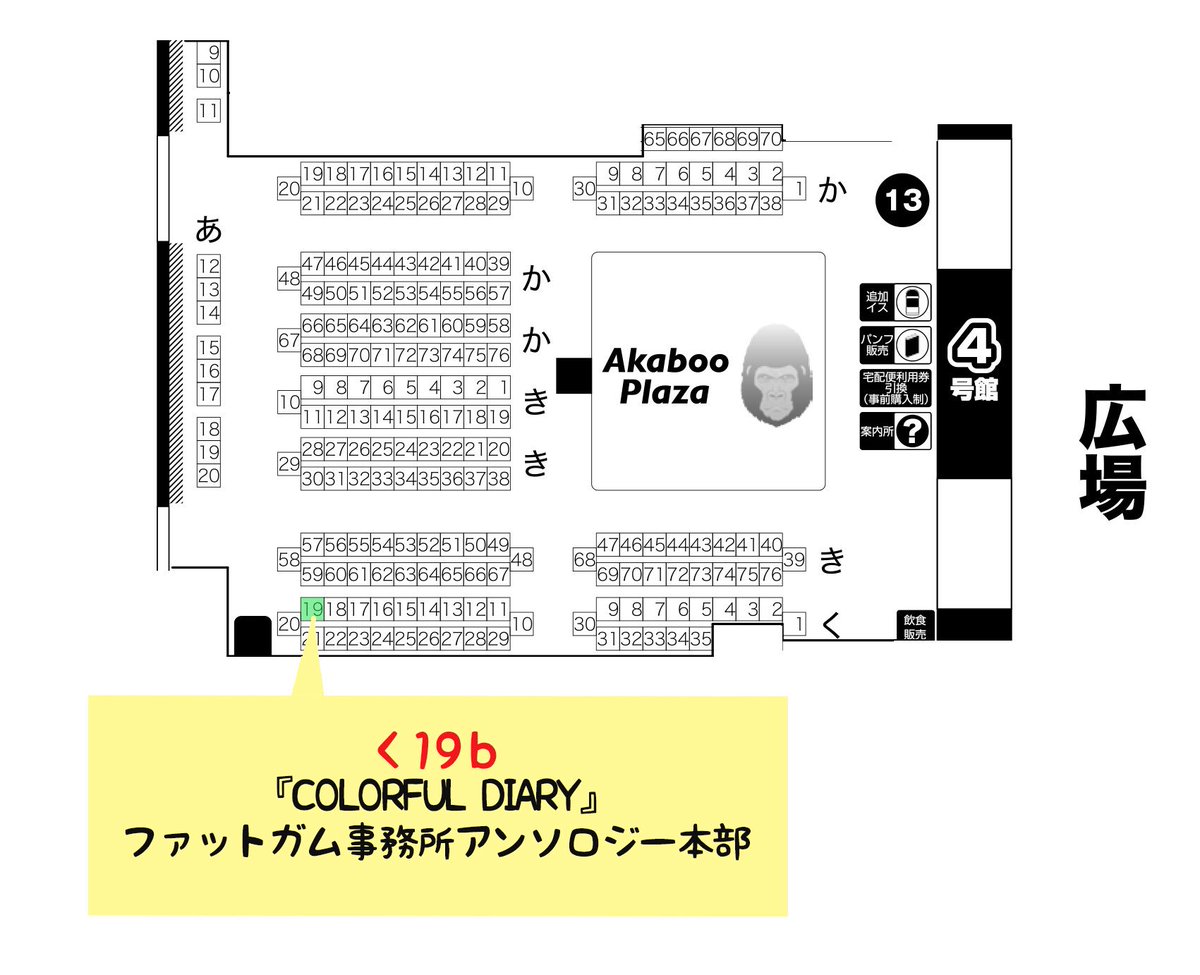 大変お待たせしております！！
5/6インテックス大阪「どうやら出番のようだ！ULTRA2019」にて『く19ｂ』にスペースをいただきました。ファットガム事務所アンソロジー『COLORFUL DIARY』をよろしくお願いいたします！！