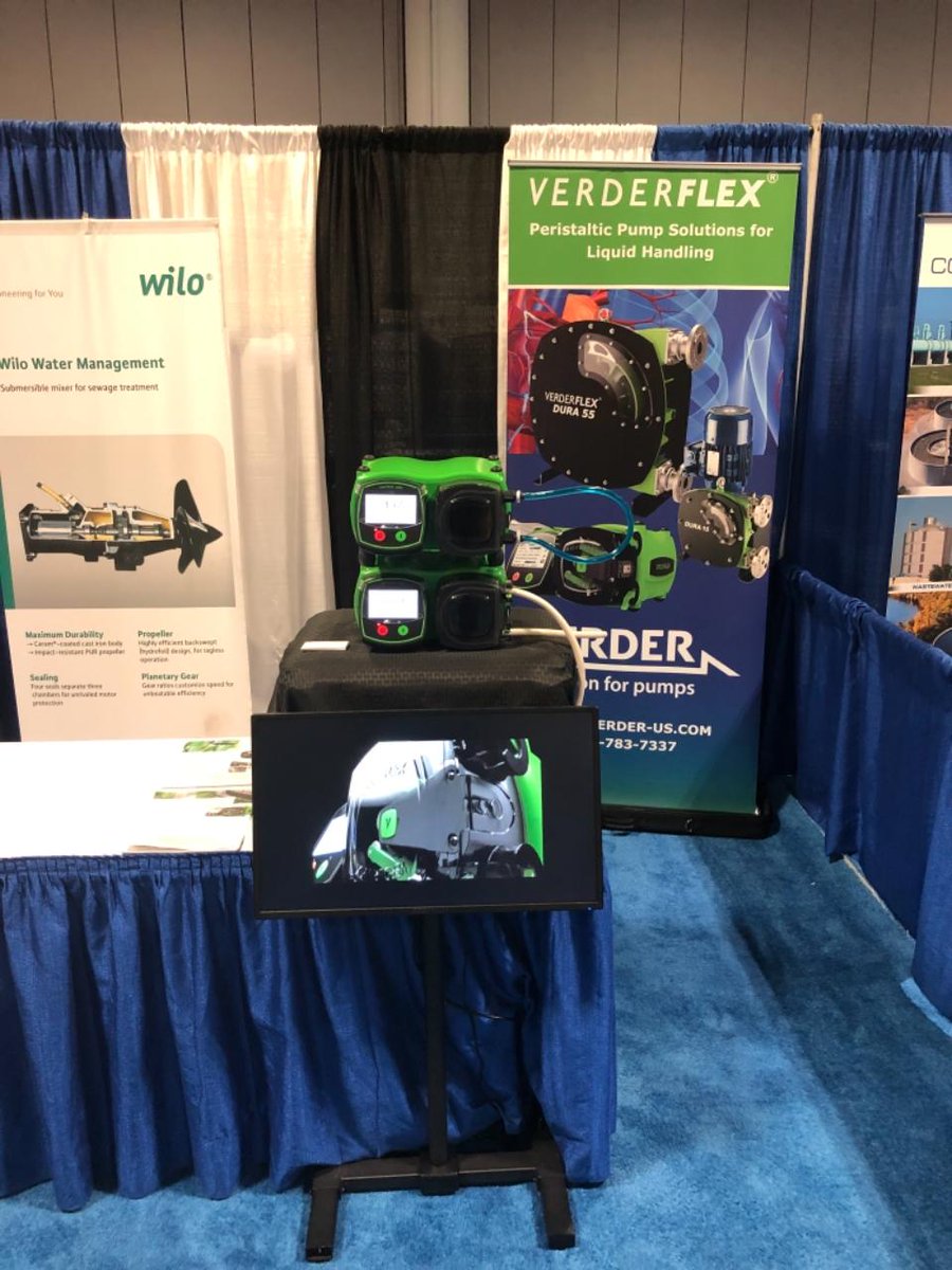 VerderUSA's tweet photo. Verder is exhibiting at #FWRC with our representative Carter-Verplanck. Featured is the #Verderflex Vantage 5000 metering pump. https://t.co/lQGaJa0xuT