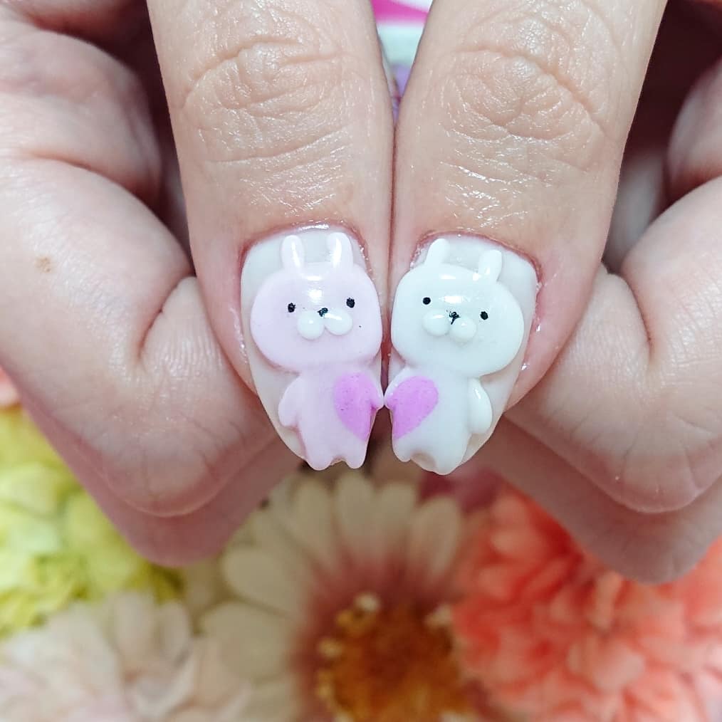 Uzivatel いろはねいる Na Twitteru ゆるーい感じが可愛いうさまるネイル ジェルネイル スカルプ ネイル Nail 新宿 ネイルサロン いろはねいる うさまる うさまるネイル キャラクターネイル 3dネイル 春ネイル ピンクネイル ガーリーネイル T Co