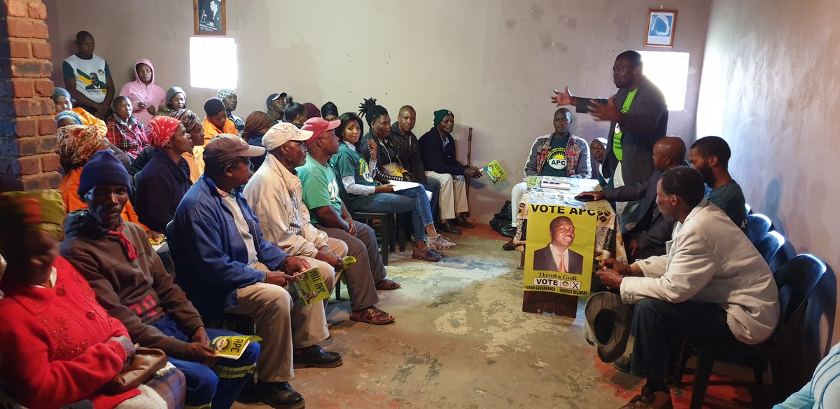 MrCow_man's tweet photo. @APC_Azania president, @themba_godi telling the electorate at Thembalethu in George that his party is a good alternative for voters who are tired of empty promises 

#sabcnews https://t.co/RStKtewcuf