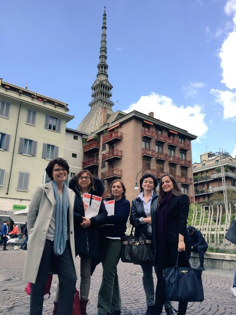 Here's the Assointerpreti delegation of #proterps participating in the #TranslatingEurope workshop in Torino today - from left Ilaria, Monica, Gisella, Laura, Alice #1nt #CPD #Torino