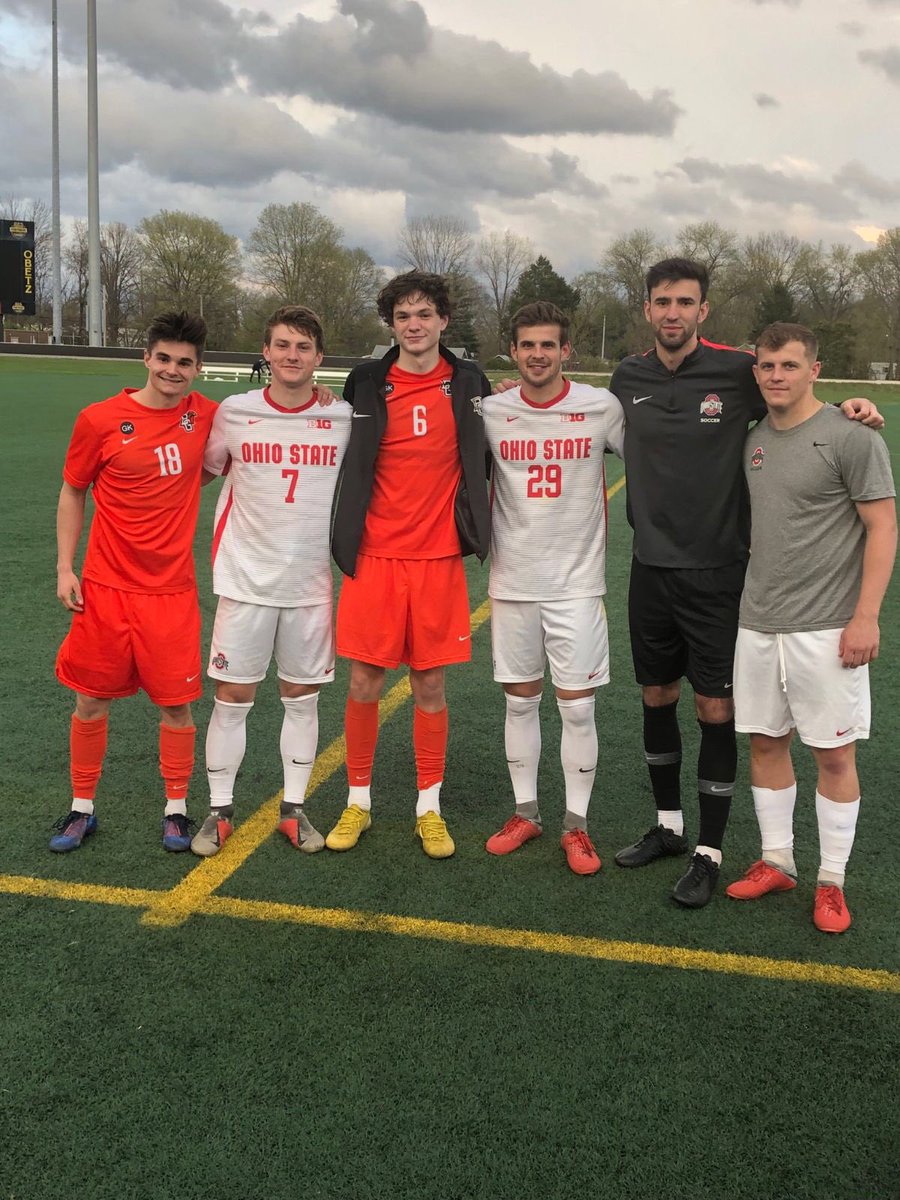 OPSOCCER1's tweet photo. OP alums in action- Matt Walter(BG), Luke Kiley (OSU), Colin McCort (BG), Matt Kiley (OSU), Brennon Davis (OSU), Jack Holland (OSU). Ohio St wins the inaugural Crew College spring league with a 3-2 win over Bowling Green. Holland with 2 goals in the win. 

#OPnation
#OPAlumni https://t.co/0kEkOXHqiF