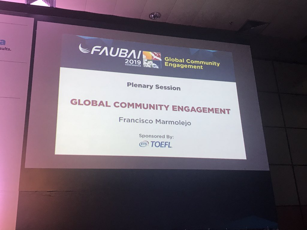 fmarmole's tweet photo. About 500 delegates from across the world gather today in #Belem, #Brazil at the Annual Meeting of the Brazilian Association for #InternationalEducation. #FAUBAI19 is a unique venue to discuss global community engagement and the role of #highered. https://t.co/QHtLYh9lS6