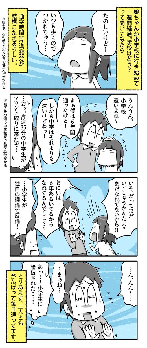 新年度から一週間たった子供達の様子

#一日一絵 #4コマ #絵日記 