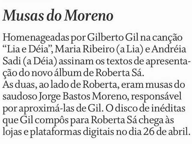 Floragil2222's tweet photo. 🎶❤️🙌🏽 #robertasa #andreiasadi #mariaribeiro #bemgil #gilbertogil #gegeprods #deckdisc 👈🏽 https://t.co/SxAMZU6xYZ https://t.co/R8PNB1BpGD