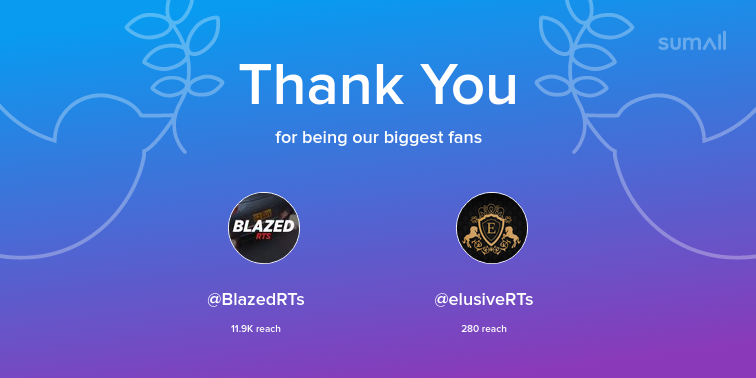 OfficialYagi's tweet photo. Our biggest fans this week: @BlazedRTs, @elusiveRTs. Thank you! via https://t.co/MIeVvusdbS https://t.co/29QoJxuRyc
