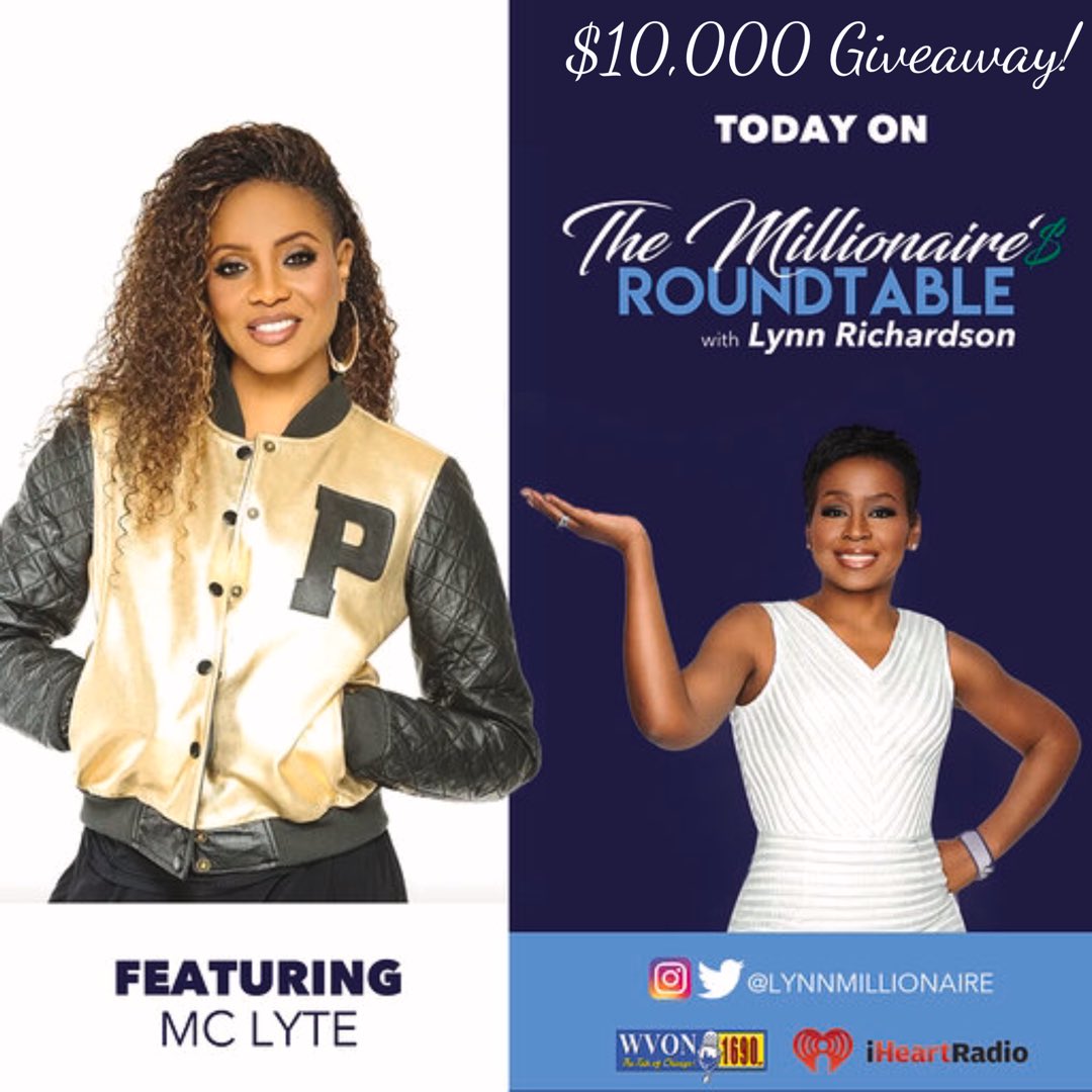 LynnMillionaire's tweet image. TODAY!  Tune in to hear @mclyte reveal her $10,000 giveaway with @lynnrichardson - APRIL 15th - Noon cst (10am pst &amp;amp; 1pm est) @wvon1690 .

#ListenAnyWhere #ListenLive lynnmillionaire.com 

#TheMillionairesRoundtable “Creating Millionaires One Family at a Time”