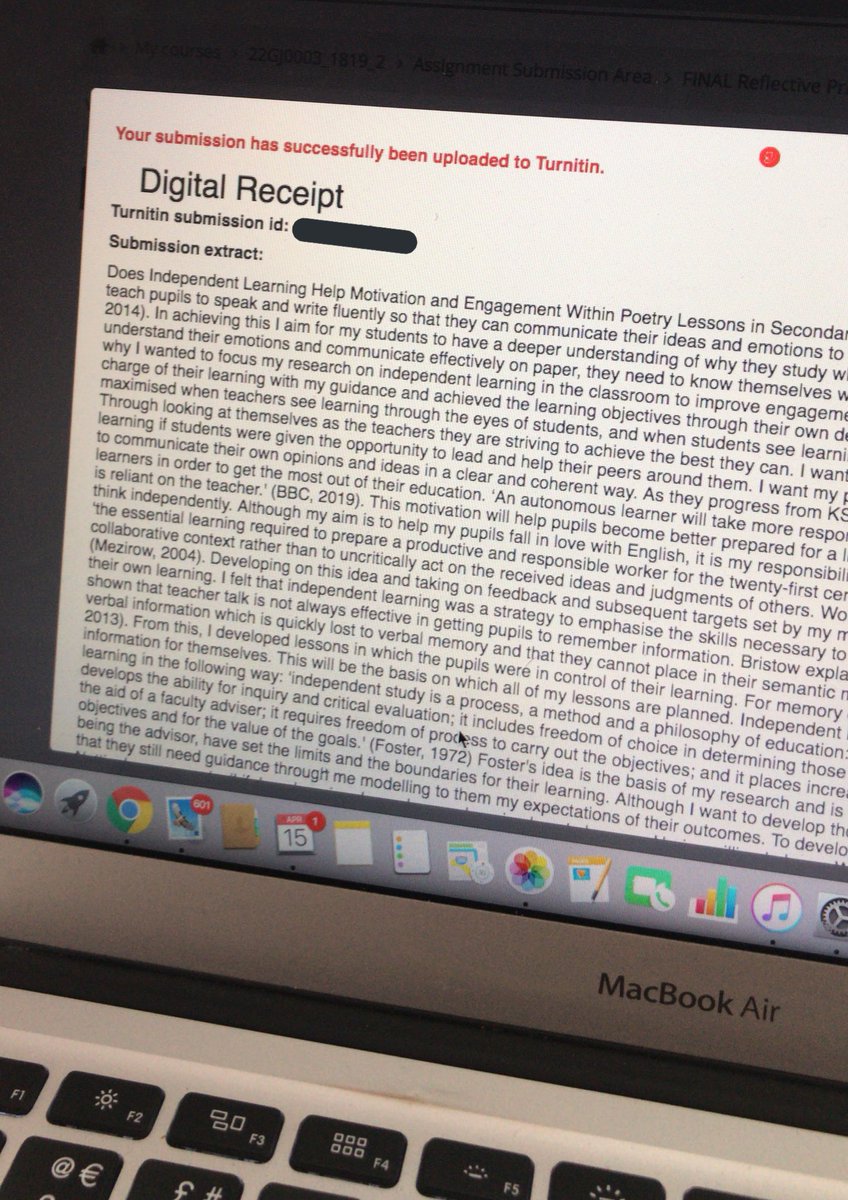 etheridge_miss's tweet photo. University Assignment finally submitted after a very long week of working on it. Now to celebrate by planning lessons for after Easter 🐣 🥳 #PGCElife #traintoteach https://t.co/BXdtFpquf2