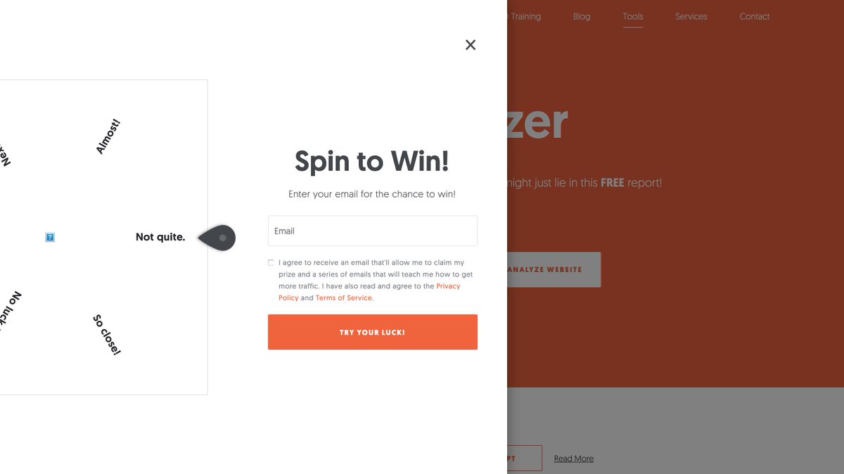gildner's tweet photo. I decided to try out Neil Patel's SEO Analyzer as a lark. Wow. First, his OWN page isn't HTTPS. Second, half of the results are blank. Third, what are "multiple tags"? Fourth, his spin to win wheel is broken. My brain is so confused. #seochat #marketing #guru https://t.co/aznY2SkAyR