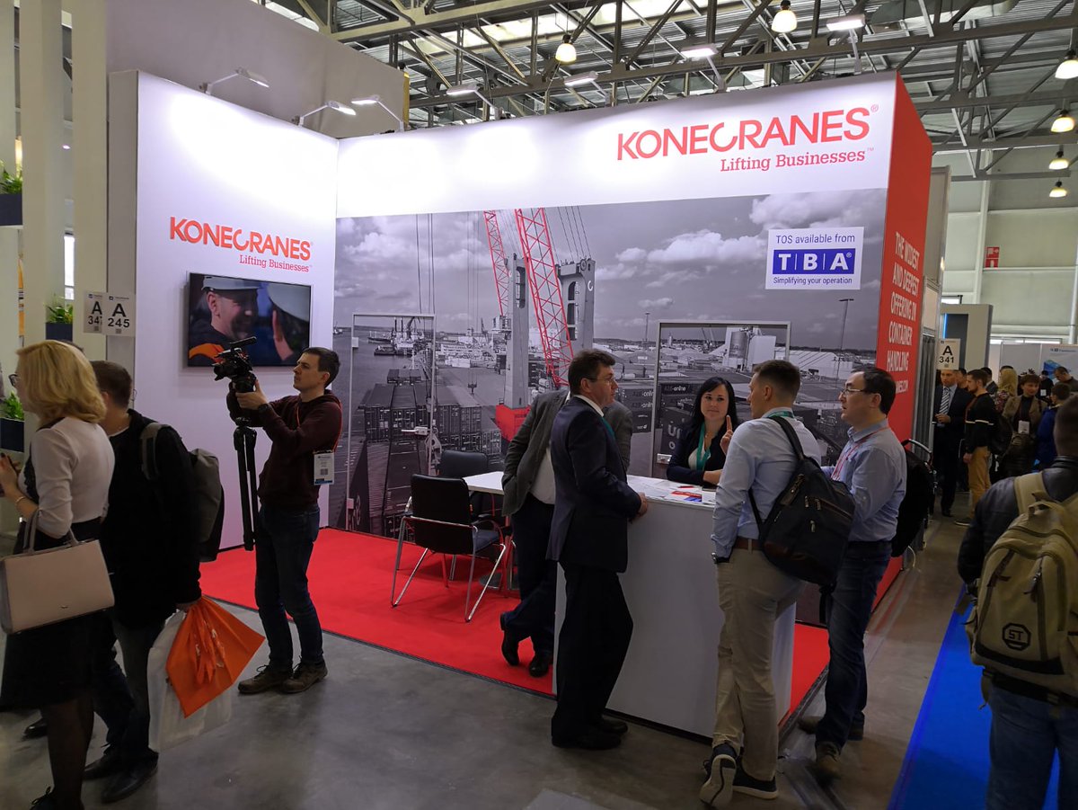 Konecranes's tweet photo. Welcome to the first exhibition day at #TransRussia today in Moscow! 🇷🇺Come and meet our colleagues Roman Ivanov, Sales Manager, Port Cranes and Andrey Grishin, Director, @KCLiftTrucks and Mobile Harbor Cranes at Stand A245, Pavilion 1, Hall 1.1. (@Crocus Expo, Pavilion 1) 😀 https://t.co/ht7IUP20Al