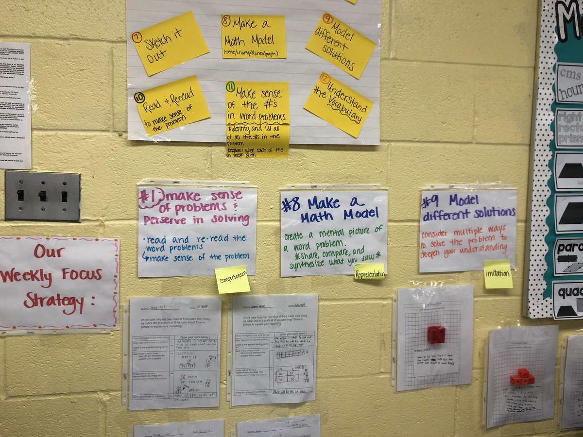 DCastillo449X's tweet photo. Standards of Mathematical Practice used as weekly focus strategies in 5th Grade!! #psilovemyschool #publicschoolproud #makingourthinkingvisible #mathematiciansthinkingdeeply https://t.co/IqjrFrlTQs
