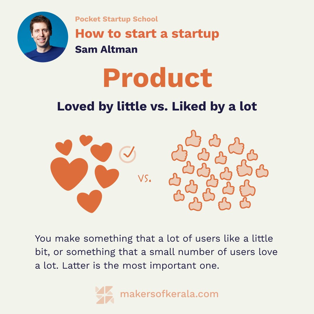 makersofkerala's tweet photo. Better to build a product that is loved by a little than liked by a lot. https://t.co/RoUjnIS06N