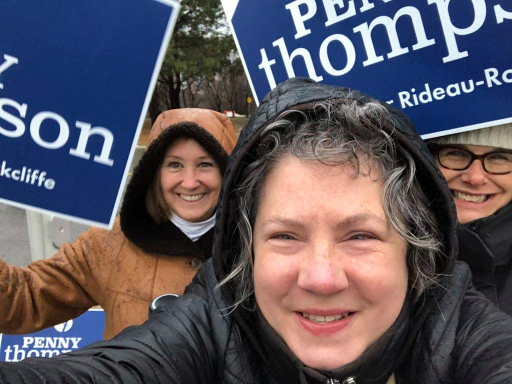 VotePENNYt's tweet photo. Even the rain cannot stop us! #RideauRockcliffe We've been working hard over the last few months engaging residents and building a strong campaign. We still need your support! Today is the day to get out and #VOTE! Thank you! #votePenny https://t.co/KSyiLRRxLO