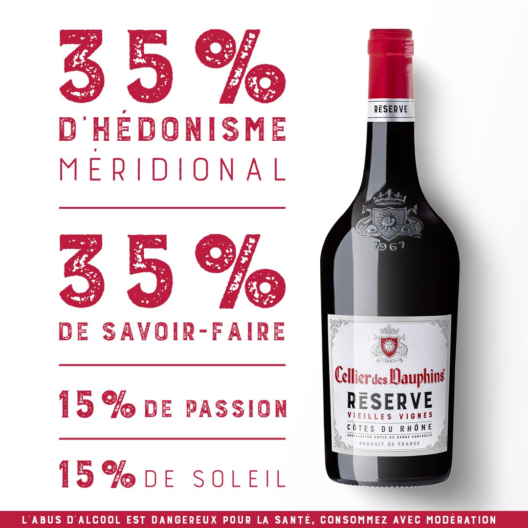 Cellier des Dauphins lance #RÉSERVE, sa nouvelle cuvée de vins AOC Côtes du Rhône. 
+ D’infos ➡️ loom.ly/Yp2PPvA
