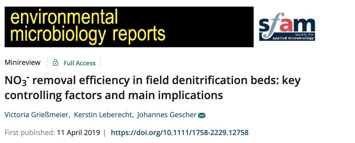 envmicrorep's tweet photo. #nitrate removal efficiency in field #denitrification beds: key controlling factors and main implications #nitrogen cycle #microbiology @envmicrorep @envmicro @SfAMtweets
https://t.co/bnrvwjgczC https://t.co/SuHj66PCIh