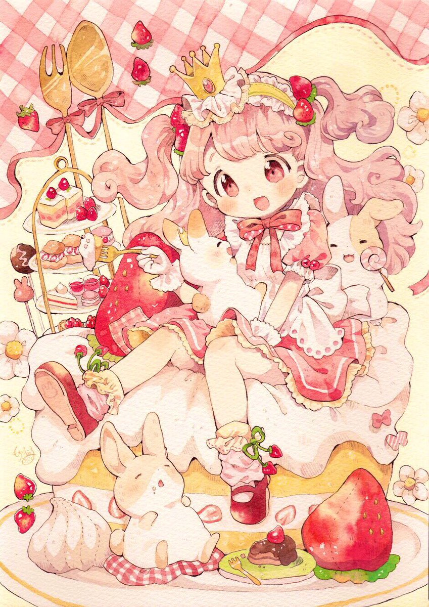 「オーダーしていただいたイラストです🍓 」|もかろーる🌷のイラスト