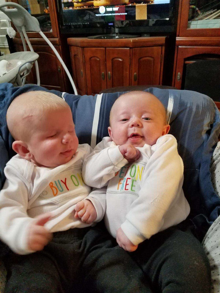 fiala_pete's tweet photo. @patrickmadrid these are my nieces twins, Caden and Carson. Both have their health challenges. They got a gr8 deal. They $ one got one free. https://t.co/rJWyMY6AHm