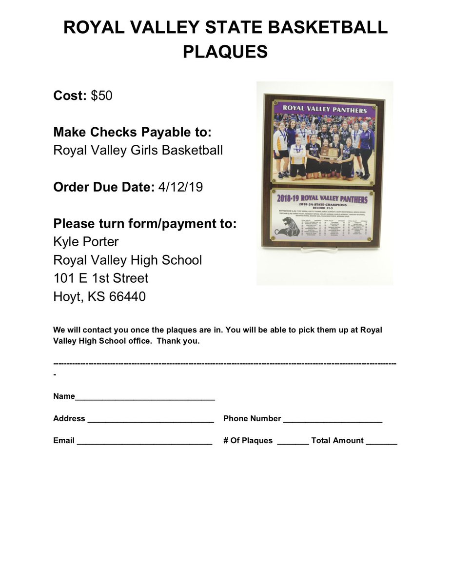 We are extending the due date to this Friday - April 19th - State Plaques